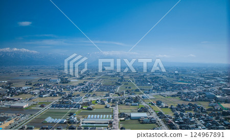 A view of Nyuzen town in the eastern part of Toyama prefecture, Japan 124967891