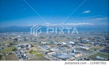 A view of Nyuzen town in the eastern part of Toyama prefecture, Japan 124967892