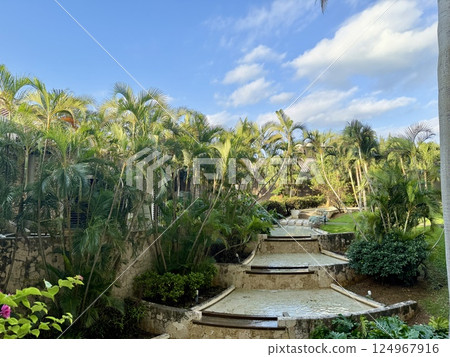 Resort hotel's courtyard 124967916