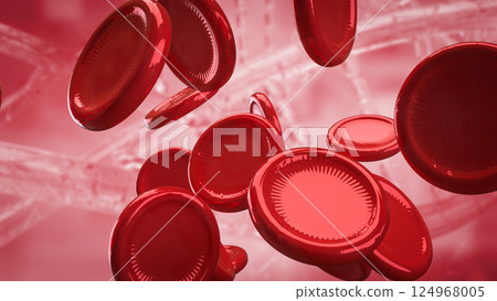 The Red Blood cell for Sci or medical concept 3d Rendering. The Red Blood cell for Sci or medical concept 3d Rendering. 124968005