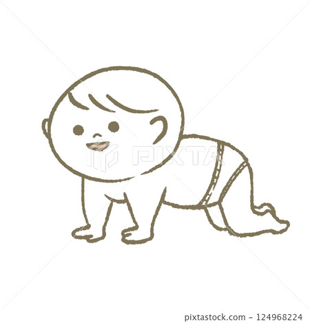 Crawling baby smiling 124968224