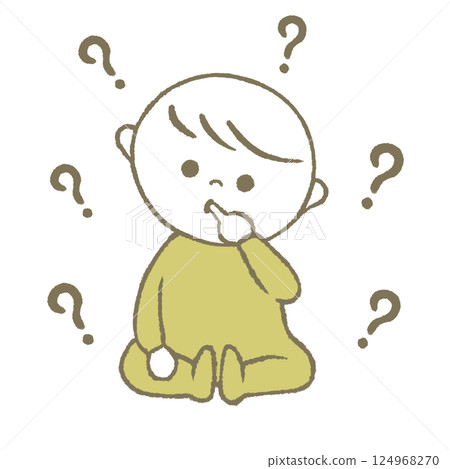 Thinking baby yellow Thinking baby yellow 124968270