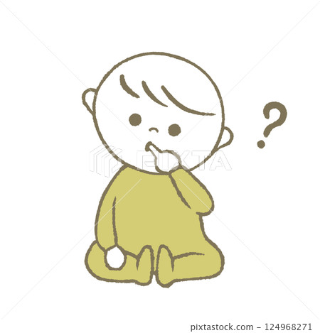 思考嬰兒黃 思考嬰兒黃 124968271