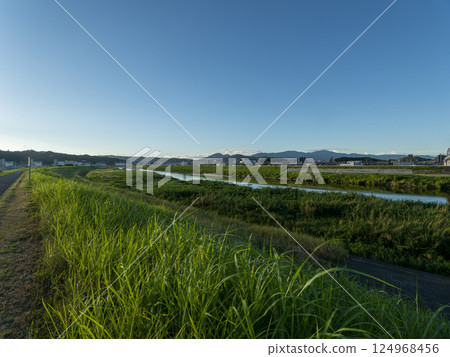 大和川沿岸新綠盎然的風景 大和川沿岸新綠盎然的風景 124968456
