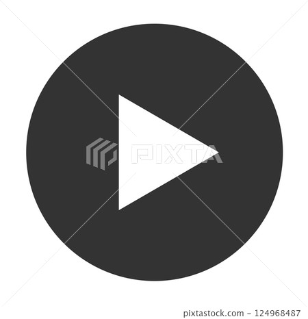 Play button icon for videos, music, etc. 124968487