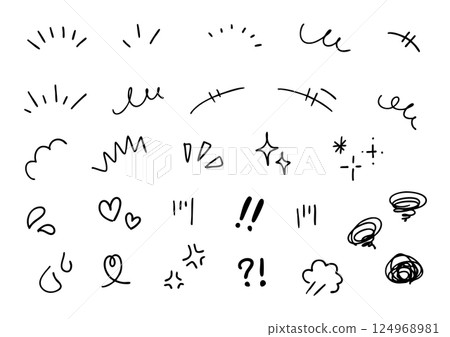 手繪情感卡通標記圖圖標集 手繪情感卡通標記圖圖標集 124968981