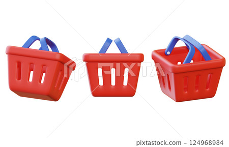 shopping cart basket 3D icon 124968984