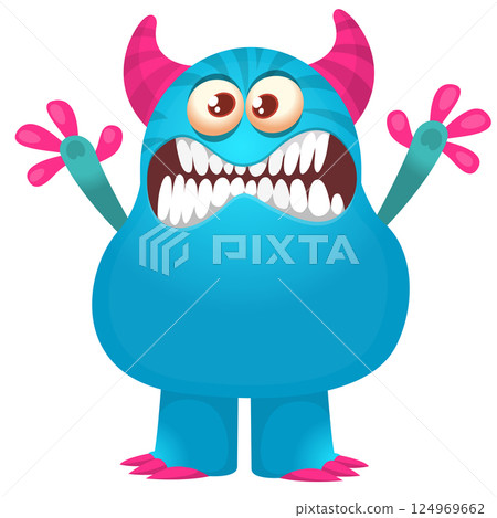 Angry cartoon monster. Vector illustration for Halloween Angry cartoon monster. Vector illustration for Halloween 124969662