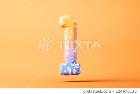 Numbers with soft balloon styles, 3d rendering. Numbers with soft balloon styles, 3d rendering. 124970138