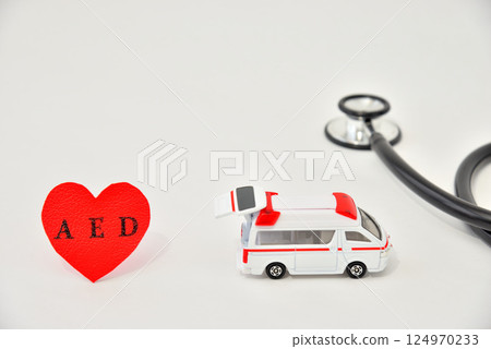 AED心臟聽診器救護車影像 124970233