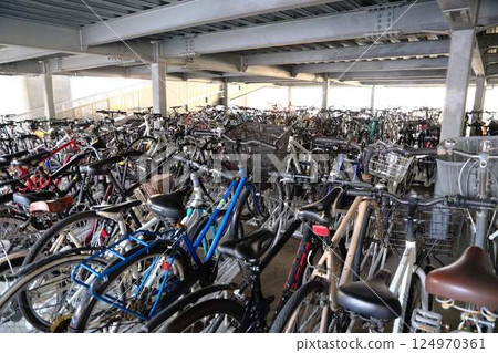 Station bicycle parking lot Station bicycle parking lot 124970361