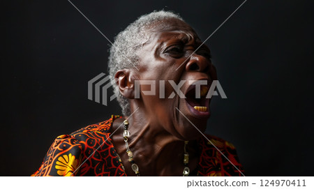 Motivated elderly woman 16Generative AI 124970411