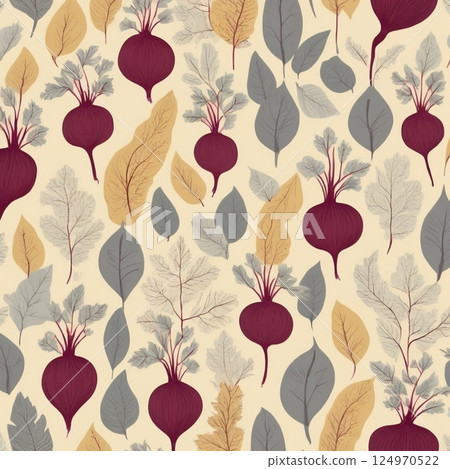 Scandinavian style, vegetable sketch illustration 124970522