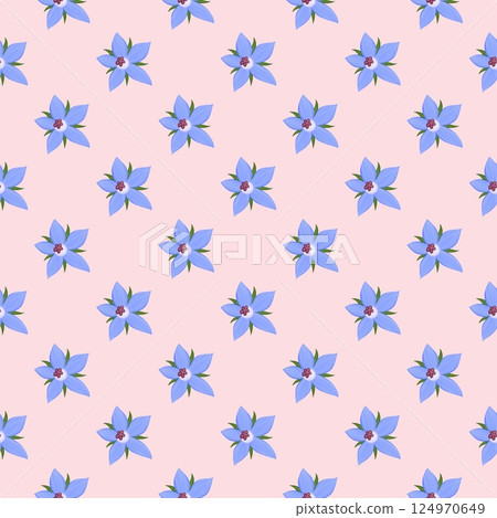 Vintage Viola Seamless Floral Pattern Pink background Vintage Viola Seamless Floral Pattern Pink background 124970649