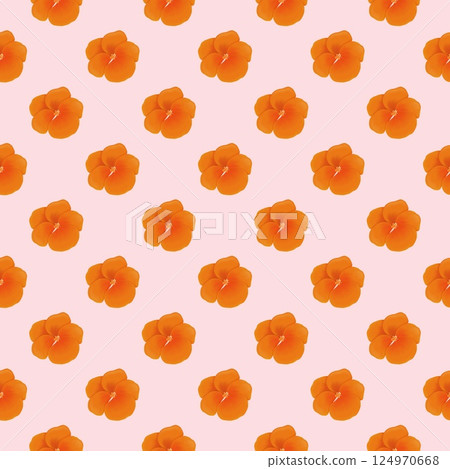 Vintage Nasturtium Seamless Floral PatternPink background Vintage Nasturtium Seamless Floral PatternPink background 124970668