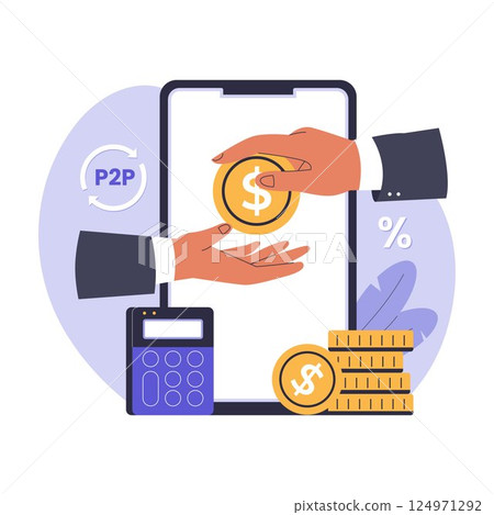 Peer to Peer Lending Illustration Peer to Peer Lending Illustration 124971292