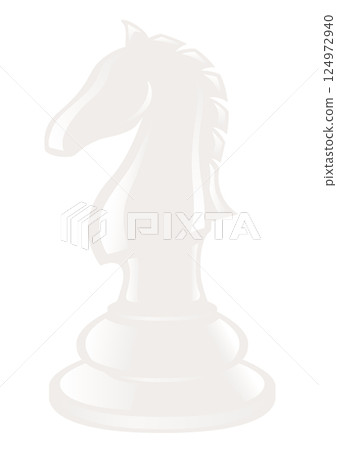 白色棋子「騎士」的向量插圖 124972940
