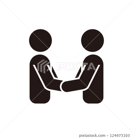 人們握手的象形圖圖標 124973103