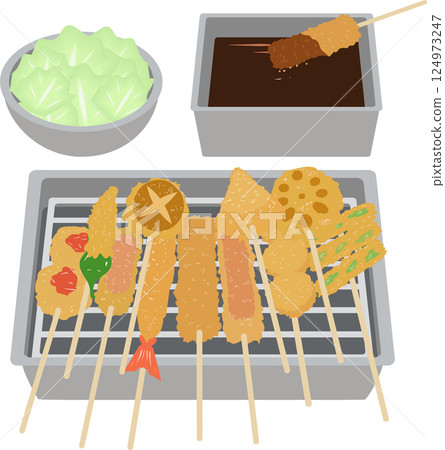 炒豬肉和那迦的串 124973247