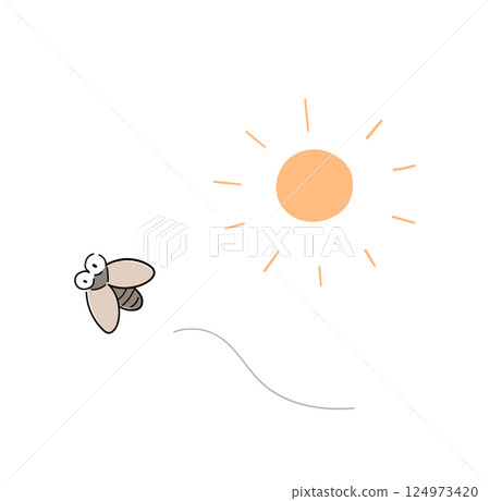 簡單的蟬和太陽 124973420