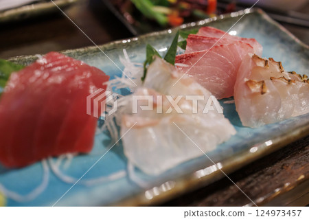 Island fish sashimi platter, Miyakojima Island fish sashimi platter, Miyakojima 124973457
