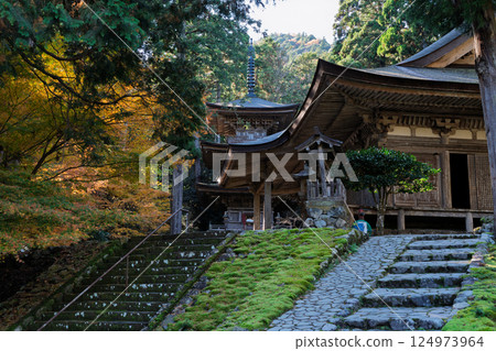 福井縣若狹小濱市的明通寺紅葉盛景拍攝 124973964