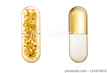 Isolated medical capsule, 3d rendering. Isolated medical capsule, 3d rendering. 124974078