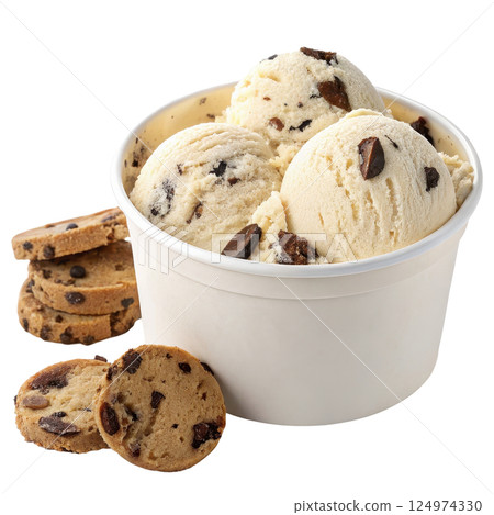 Cookies and Cream Ice Cream Scoops 124974330