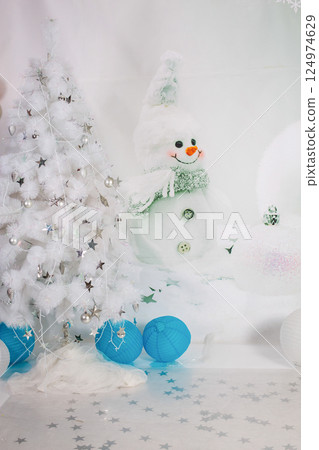 Winter Holiday Christmas and New Year Background 124974629