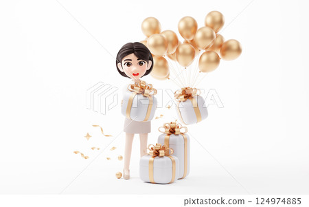 standing, pretty, person 124974885