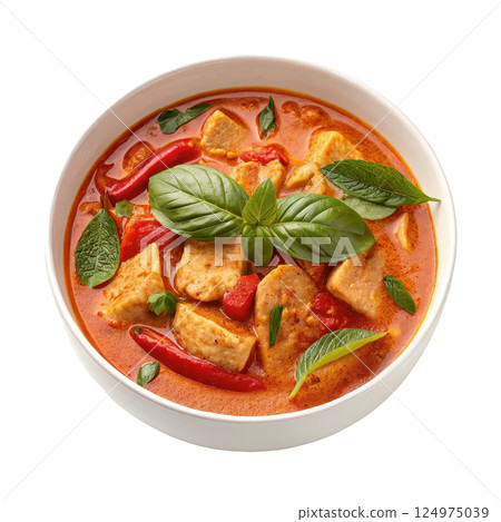 Savory Red Curry Chicken with Vegetables 124975039
