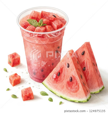 Chilled watermelon shake a refreshing summer treat 124975135