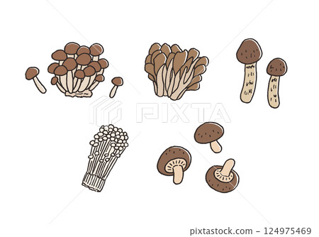 蘑菇手繪插圖集(彩色) 蘑菇手繪插圖集(彩色) 124975469