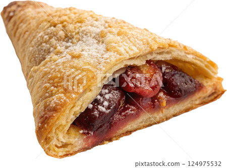 Freshly baked plum turnover pastry 124975532