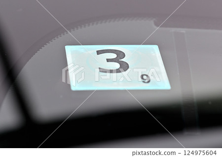 car inspection sticker car inspection sticker 124975604