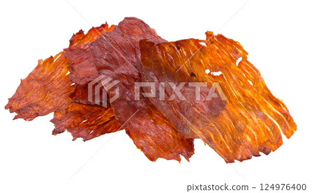 Sweet pork sheet - asian food style isolated on a white background Sweet pork sheet - asian food style isolated on a white background 124976400