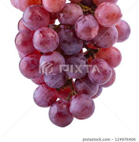 Red Grapes isolated on a white background. 124976406