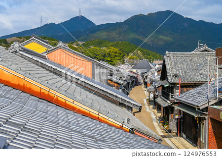 三重縣龜山市關宿的瓦片風景 124976553