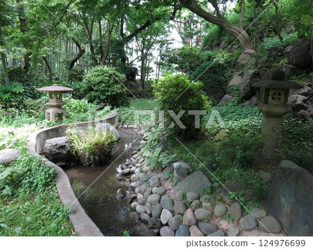 Japanese garden at Todoroki Valley Park in Setagaya Ward Japanese garden at Todoroki Valley Park in Setagaya Ward 124976699