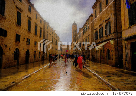 A European old town that retains the atmosphere of the Middle Ages 124977072