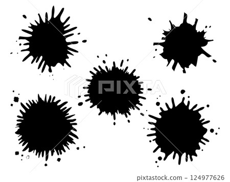 Black ink splash illustration set Black ink splash illustration set 124977626