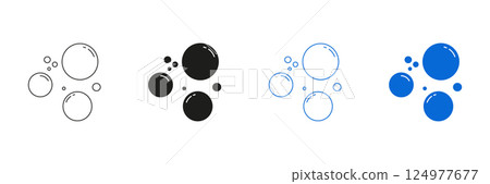 Bubble Circle Line And Solid Icon Set. Air And Water Bubble Symbol Collection. Isolated Vector Illustration 124977677