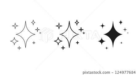 Sparkles And Stars Line And Solid Icon Set. Shiny Starburst And Glitter Symbol Collection. Isolated Vector Illustration Sparkles And Stars Line And Solid Icon Set. Shiny Starburst And Glitter Symbol Collection. Isolated Vector Illustration 124977684