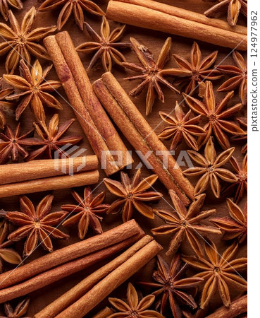 肉桂棒和八角 124977962