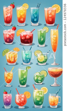 An Amazing Colorful Collection of Cocktail Drinks Perfect for Summer Parties and Gatherings 124978336