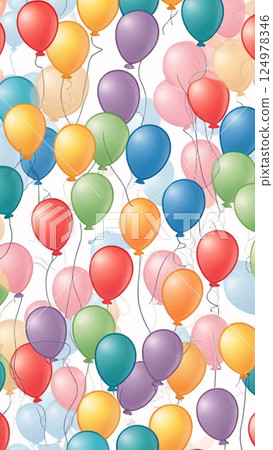 Background of colorful balloons. Vertical photo.  124978346