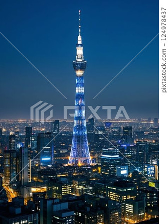 Lighted Sky Tree Lighted Sky Tree 124978437