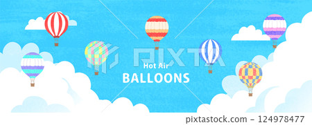 氣球在天空中飛翔的插圖 氣球在天空中飛翔的插圖 124978477