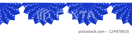 Bunting American flags for July 4 with stars on blue background 124979018