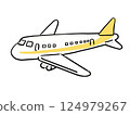 簡單的飛機黃色 124979267